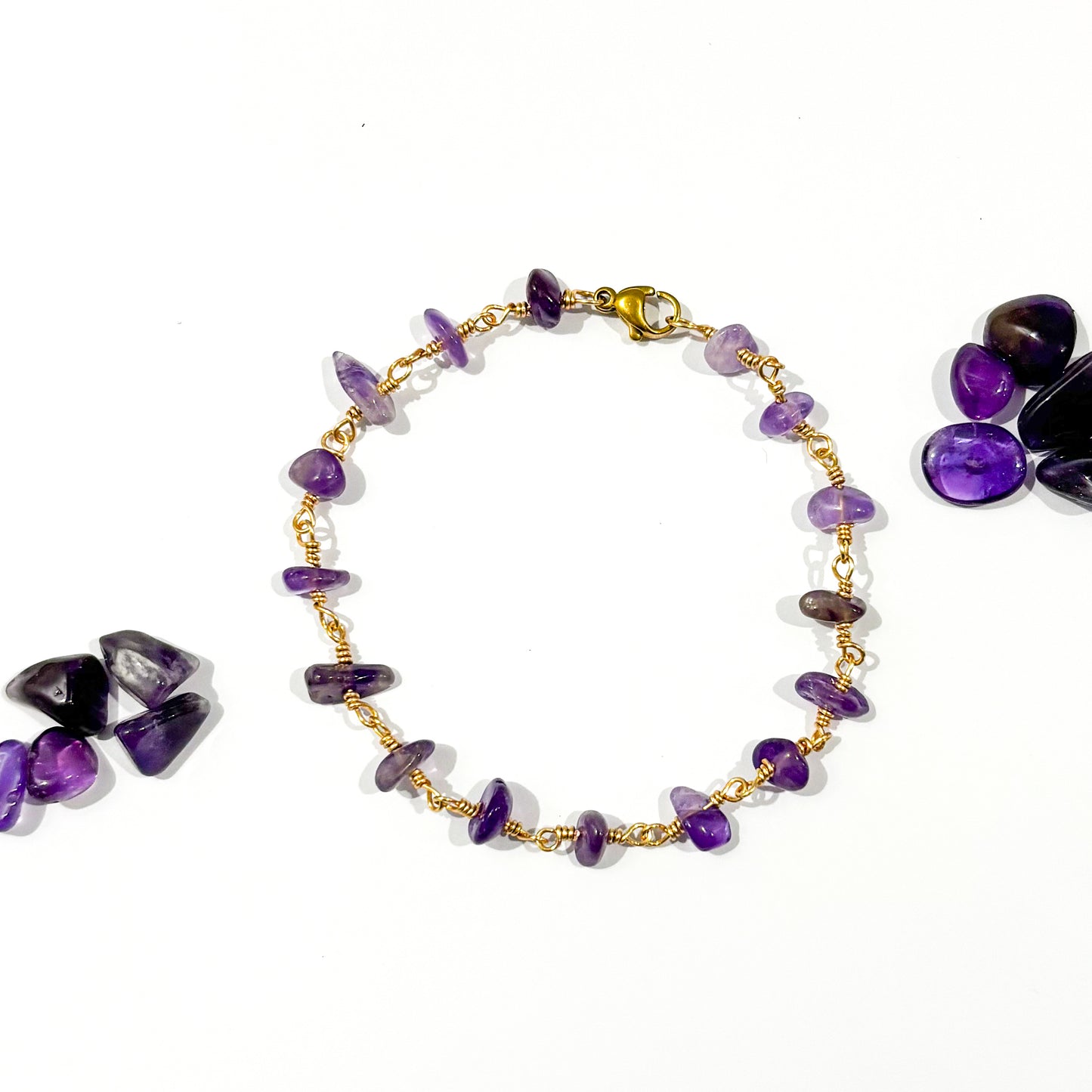 Amethyst Chip Handmade Bracelet