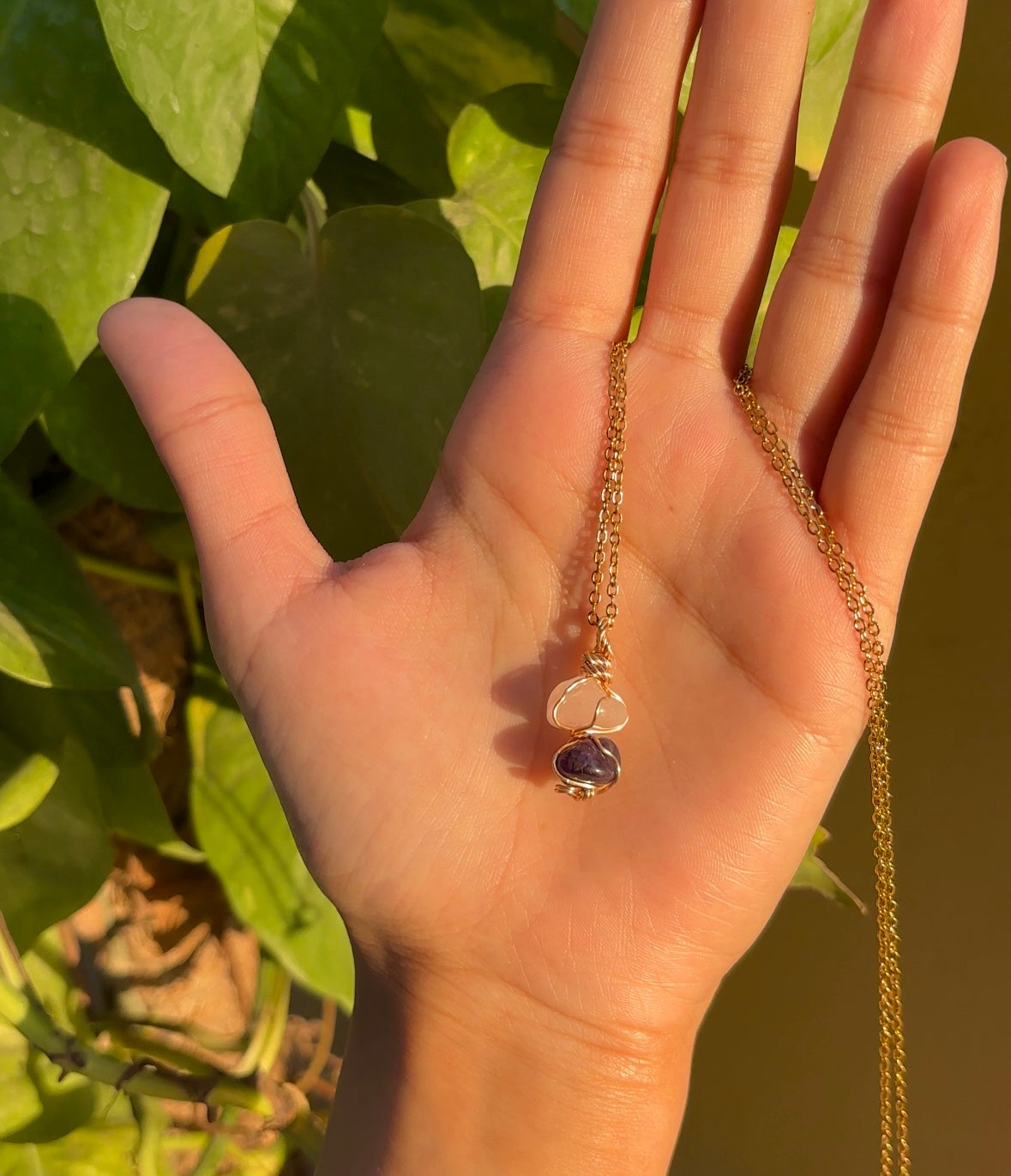 Rose Quartz x Amethyst Pendant