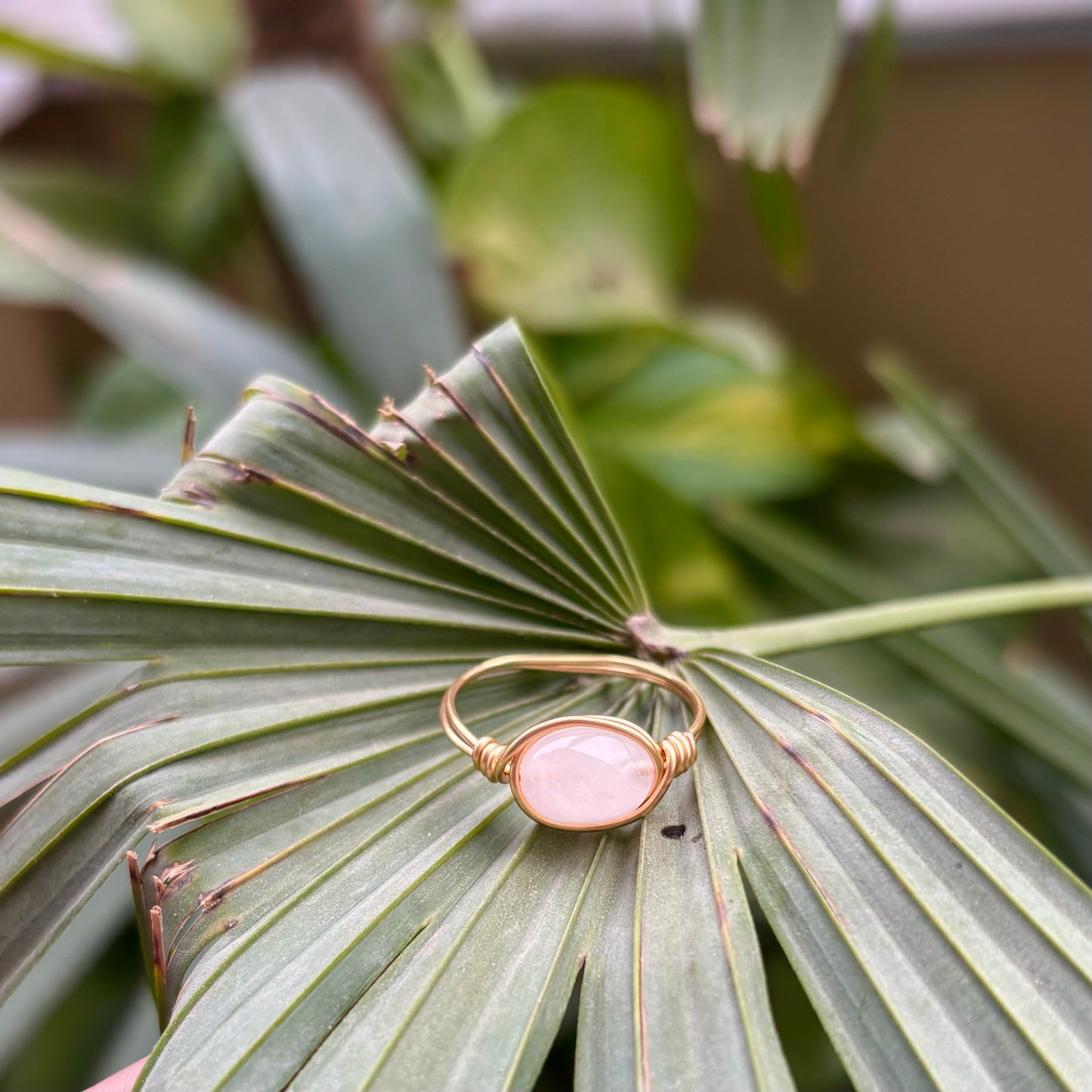 Rose Quartz Tumbled Stone Ring