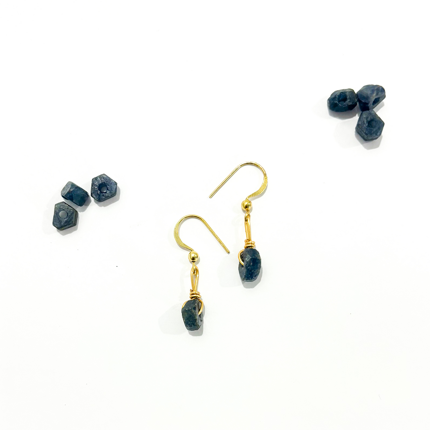 Raw Sapphire Earrings