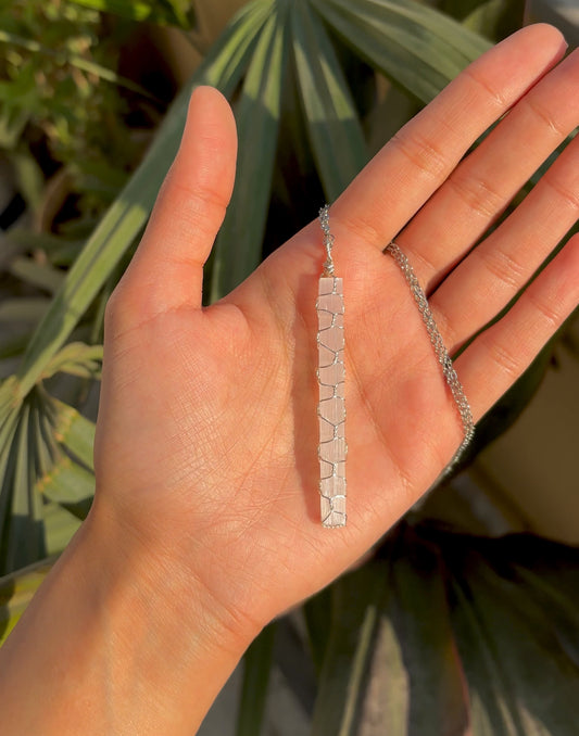 Selenite Pendant (silver)