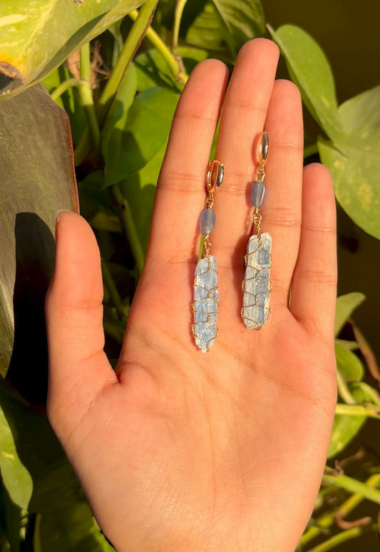 Kyanite Huggie Earrings