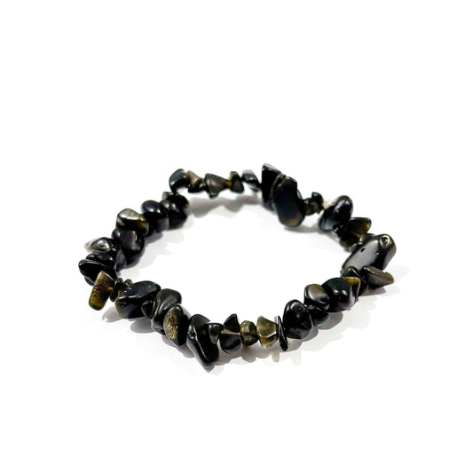 Gold Sheen Obsidian Chip Bracelet