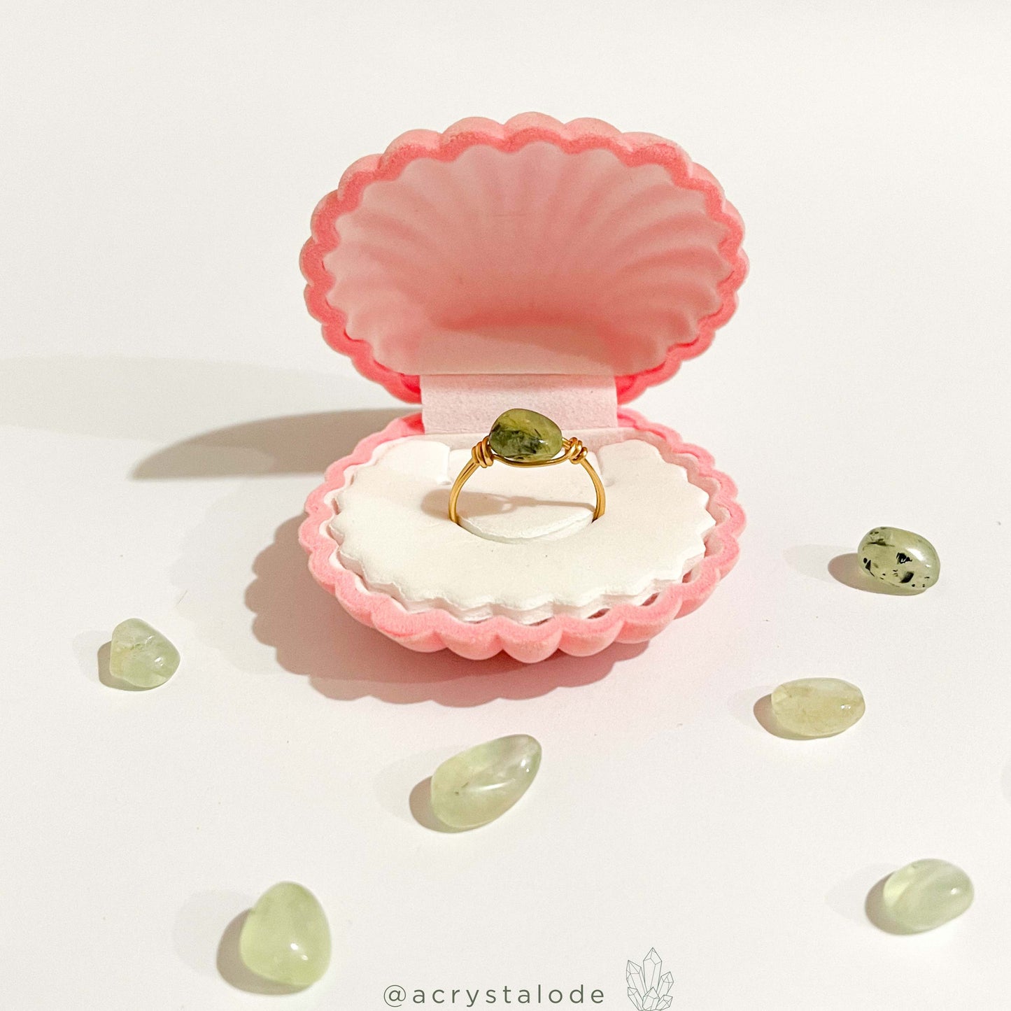 Prehnite Crystal Ring