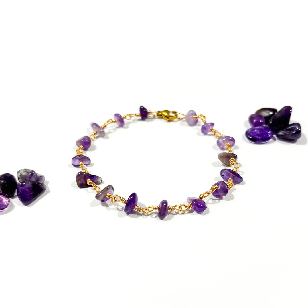 Amethyst Chip Handmade Bracelet