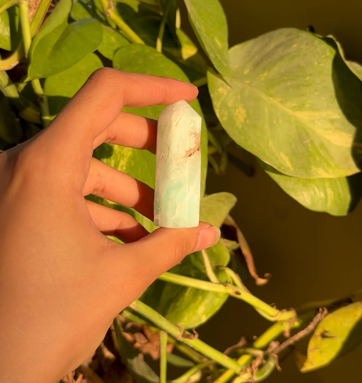 Small Blue Aragonite Tower