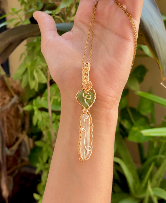 Peridot x Clear Quartz Pendant