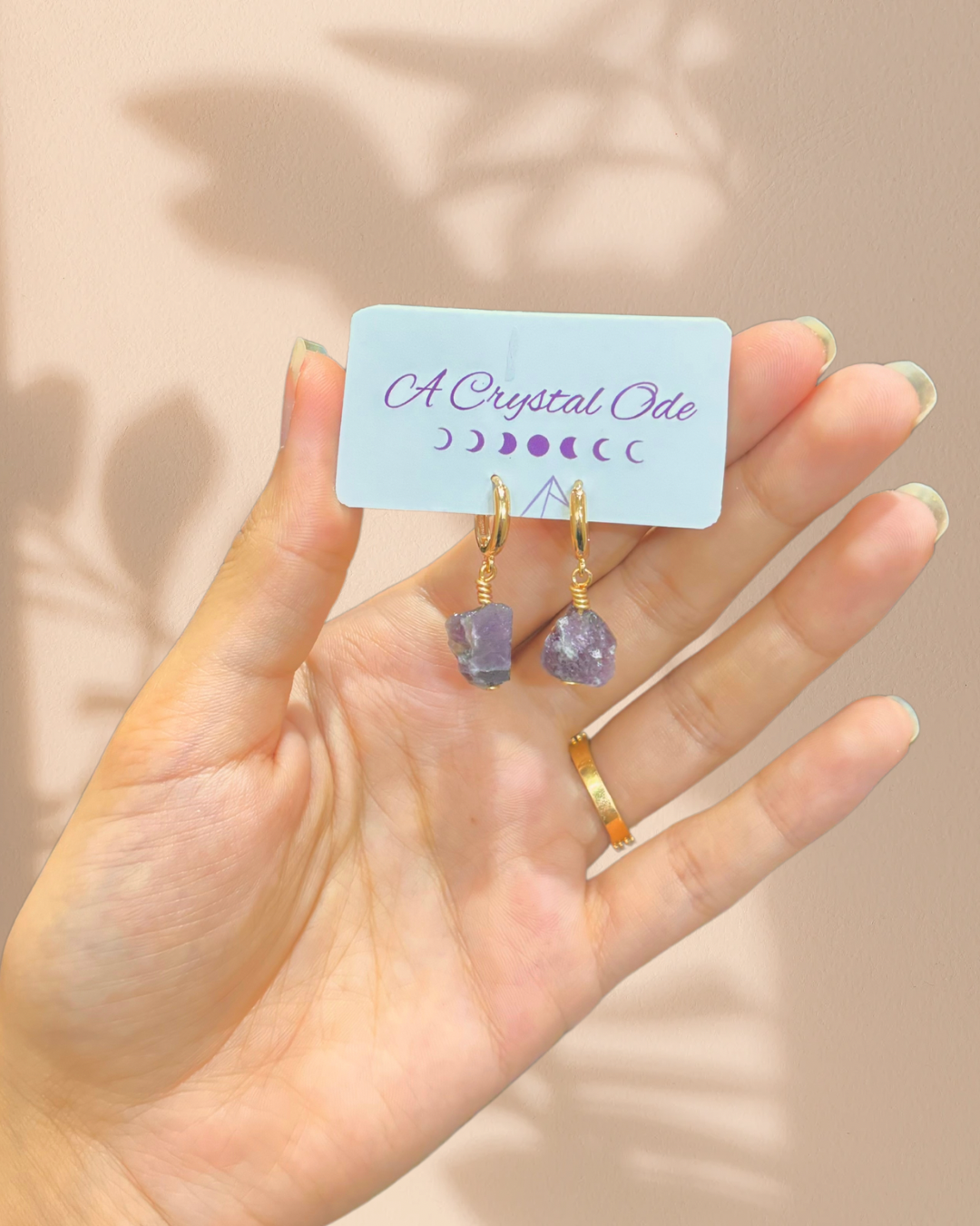 Amethyst Huggie Earrings