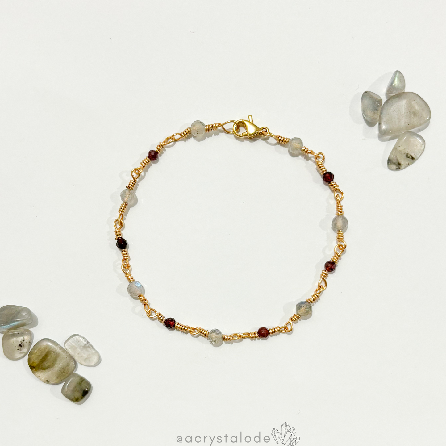 Labradorite x Garnet Bracelet