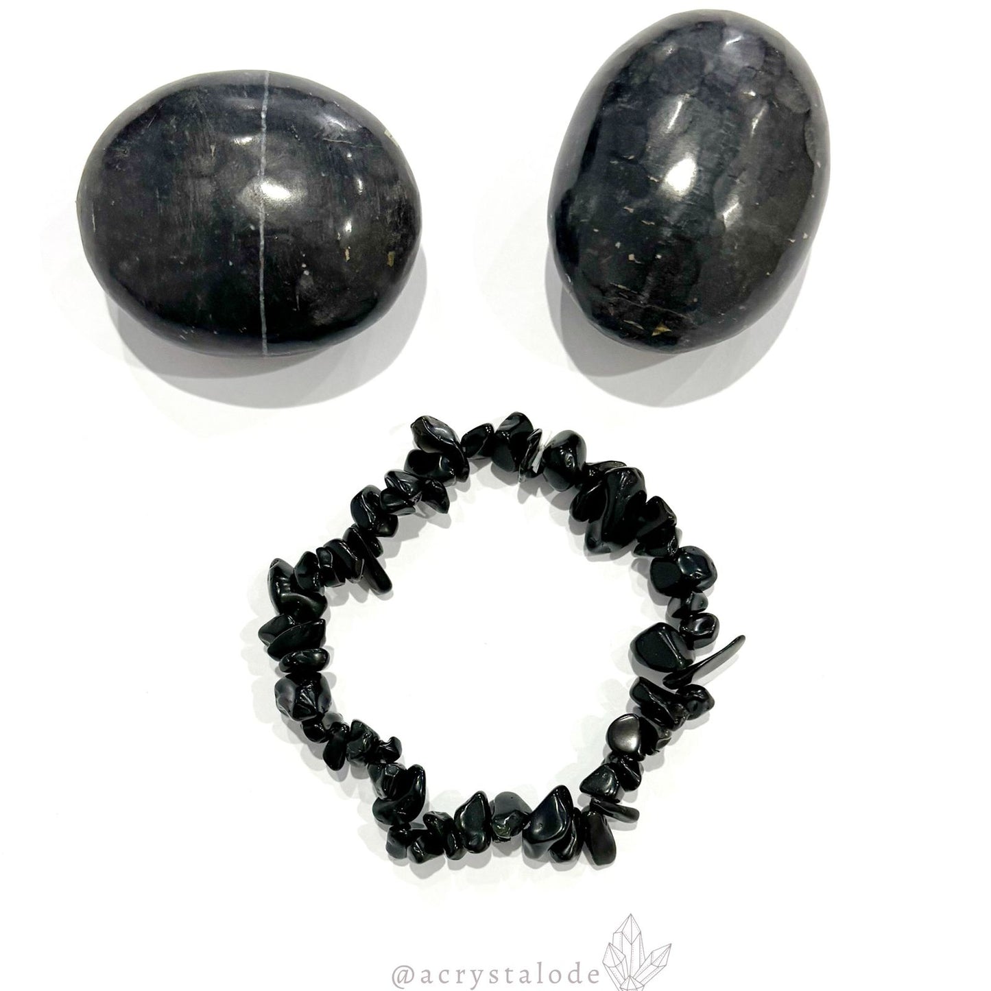 Black Obsidian Chip Bracelet