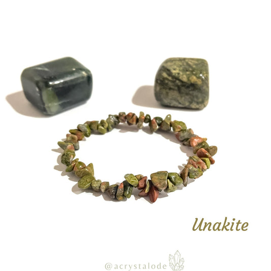 Unakite Chip Bracelet