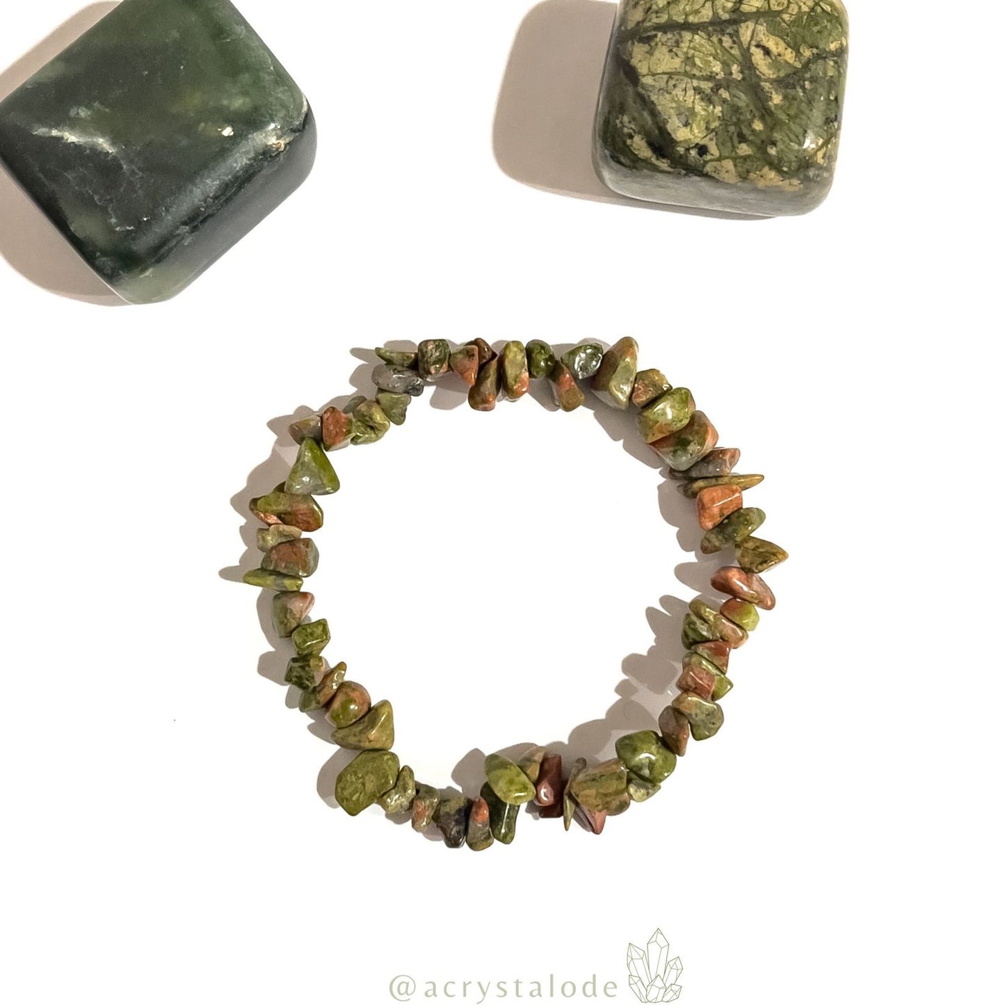 Unakite Chip Bracelet