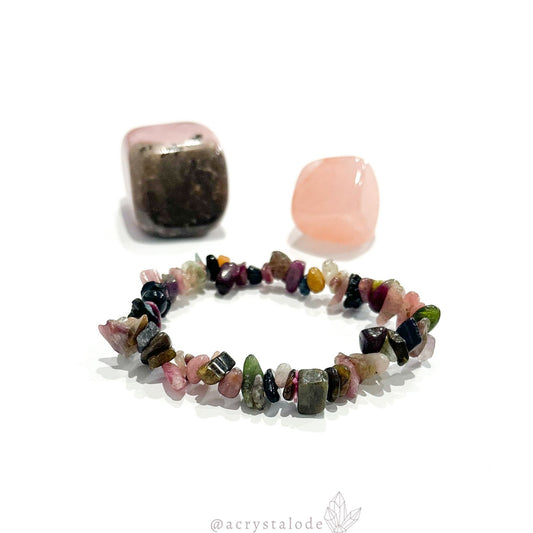 Watermelon Tourmaline Chip Bracelet