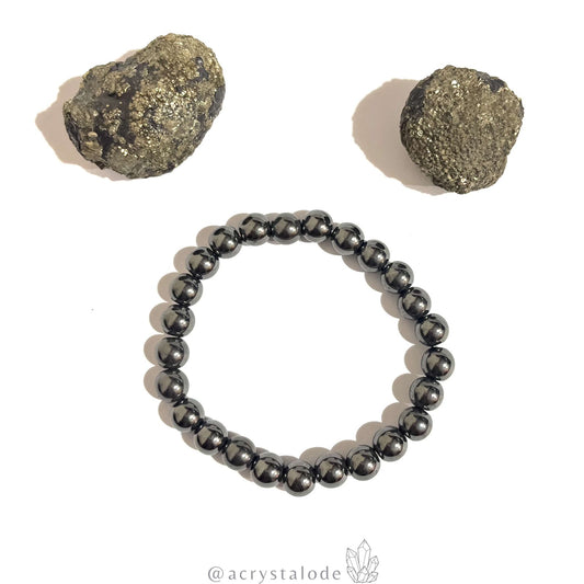 Hematite Round Beaded Bracelet