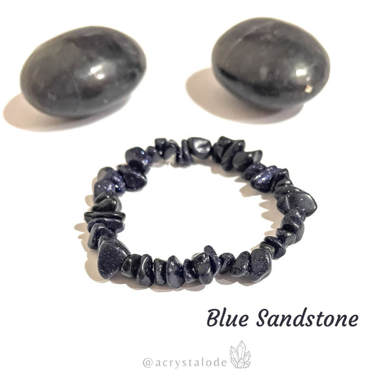 Blue Sandstone Chip Bracelet