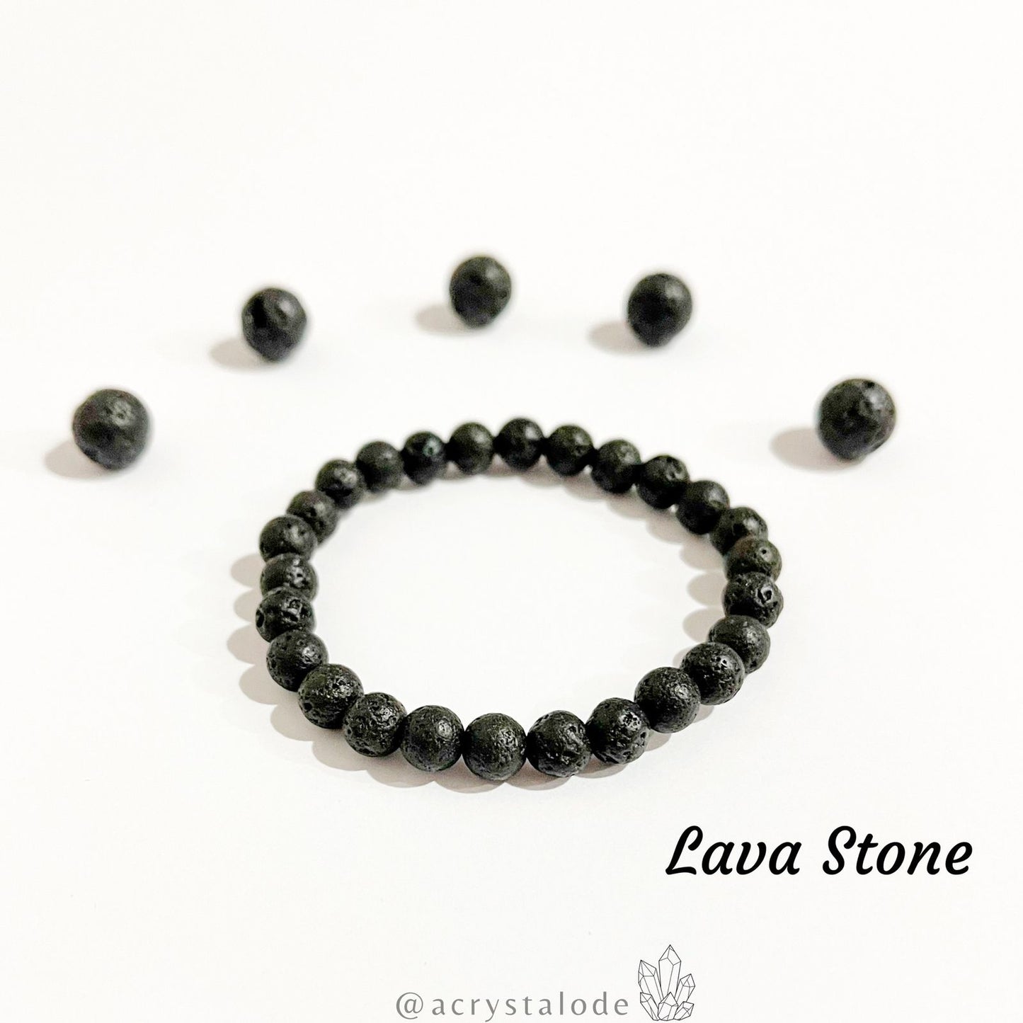 Lava Stone Round Bead Bracelet