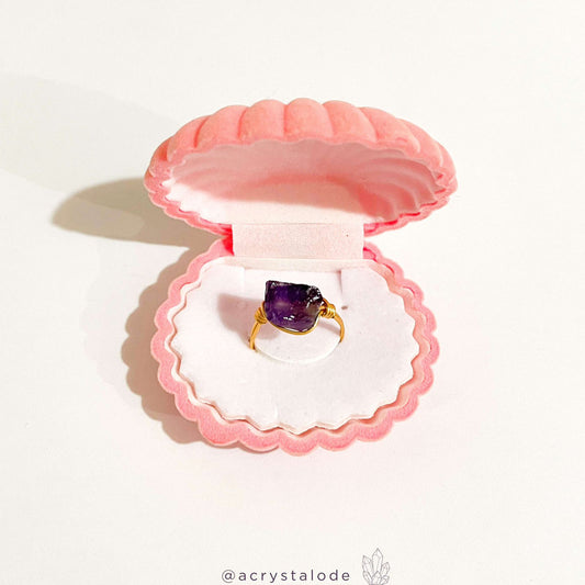 Amethyst Raw Crystal Ring