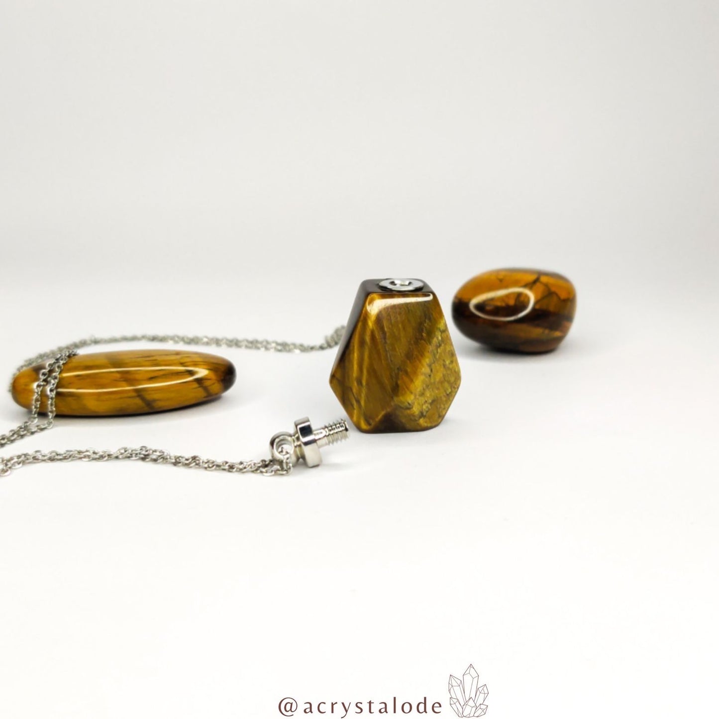 Tiger's Eye Perfume Bottle Pendant