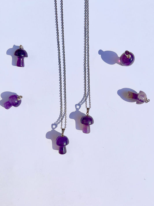 Amethyst Mushroom Pendants