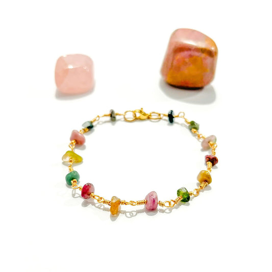 Watermelon Tourmaline Handmade Bracelet