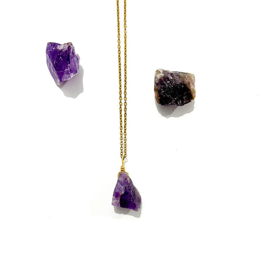 Raw Amethyst Pendant