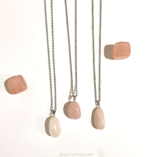 Rose Quartz Tumble Pendants